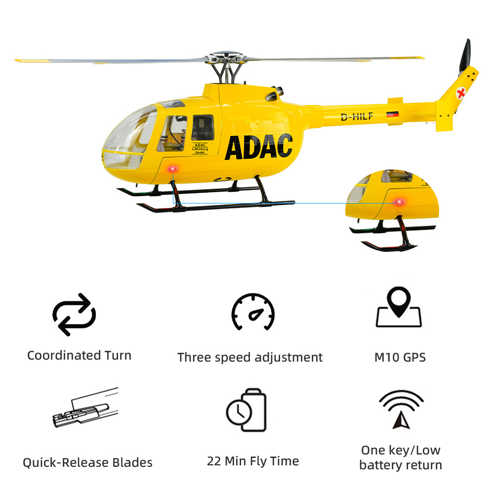 Outdoor Lighting Battery Operated - Helikopter Skala FLY WING BO105 dengan