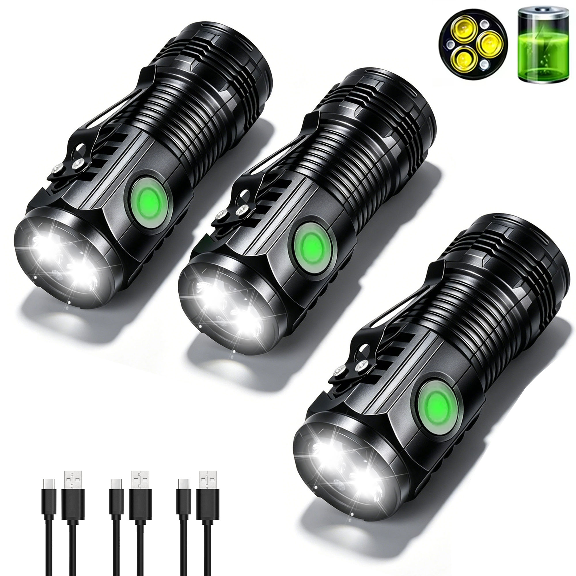 Outdoor Lighting Black - Senter Luar Ruangan Portabel Dapat Diisi