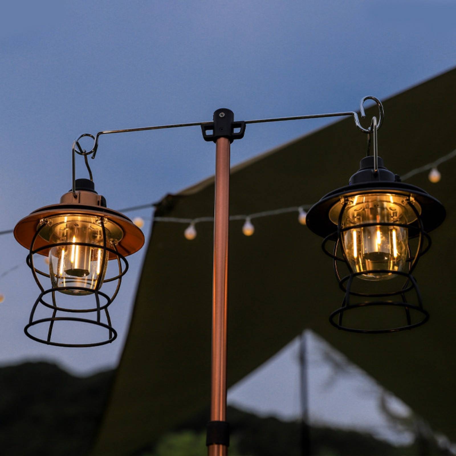 Outdoor Lighting Poles - Penyangga Tripod dengan Pengait, Tiang Lampu