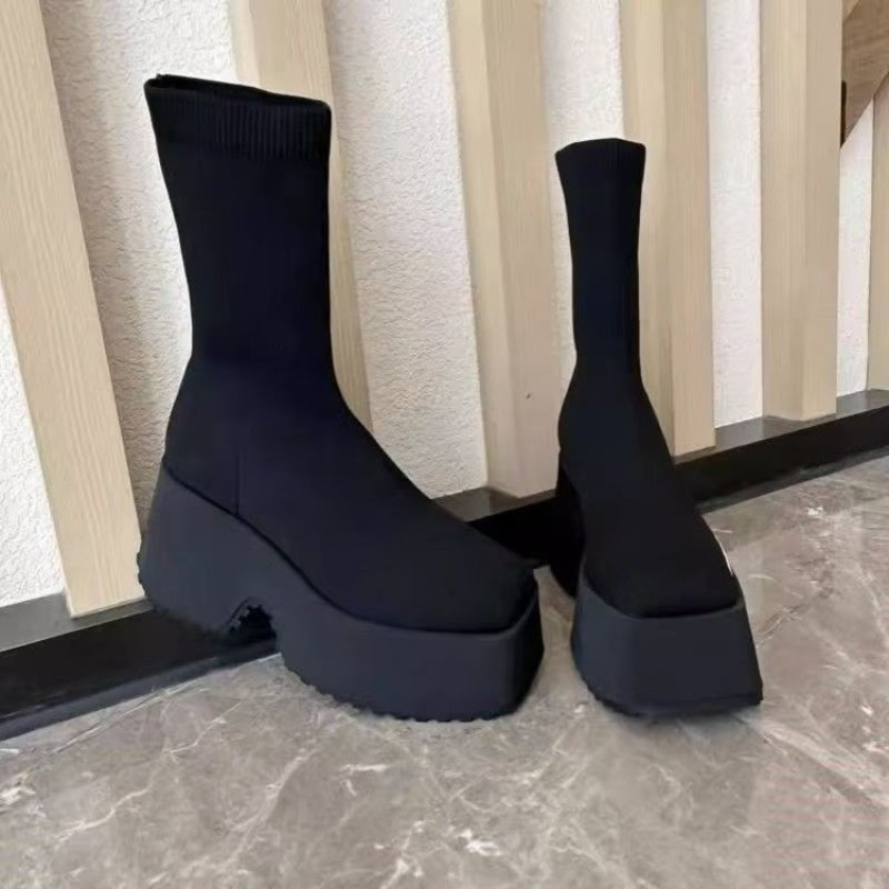 Outdoor Lighting Modern - Sepatu Boots Platform Wanita, Ujung Persegi,