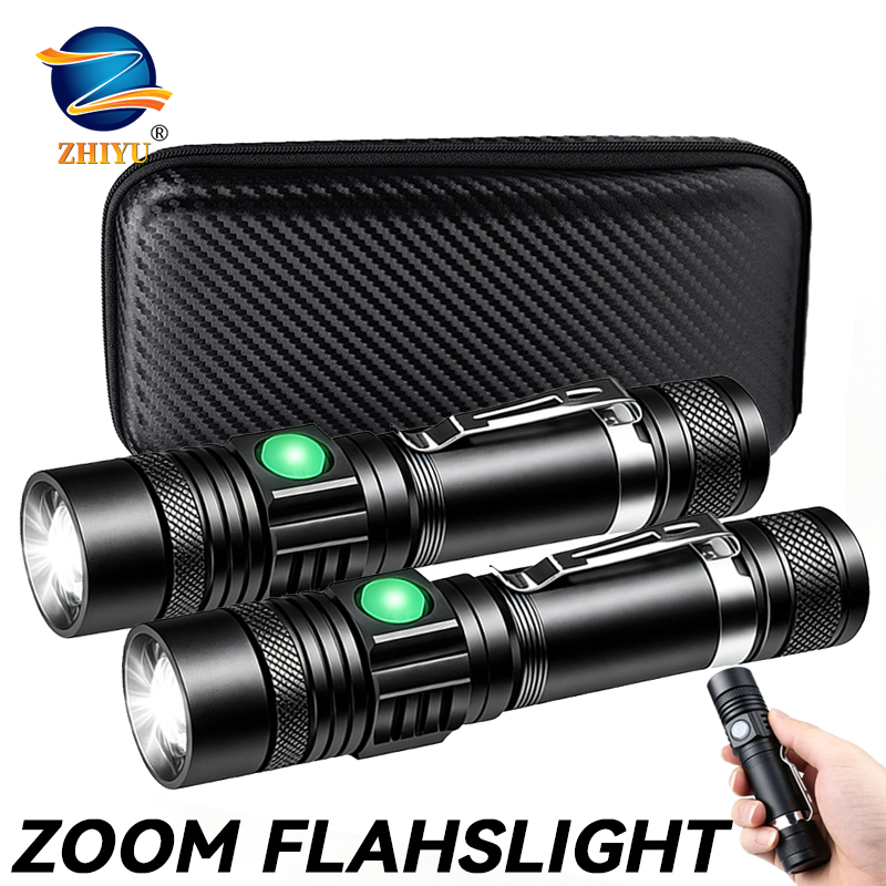 Outdoor Lighting Black - Senter LED T6 Isi Ulang, Senter