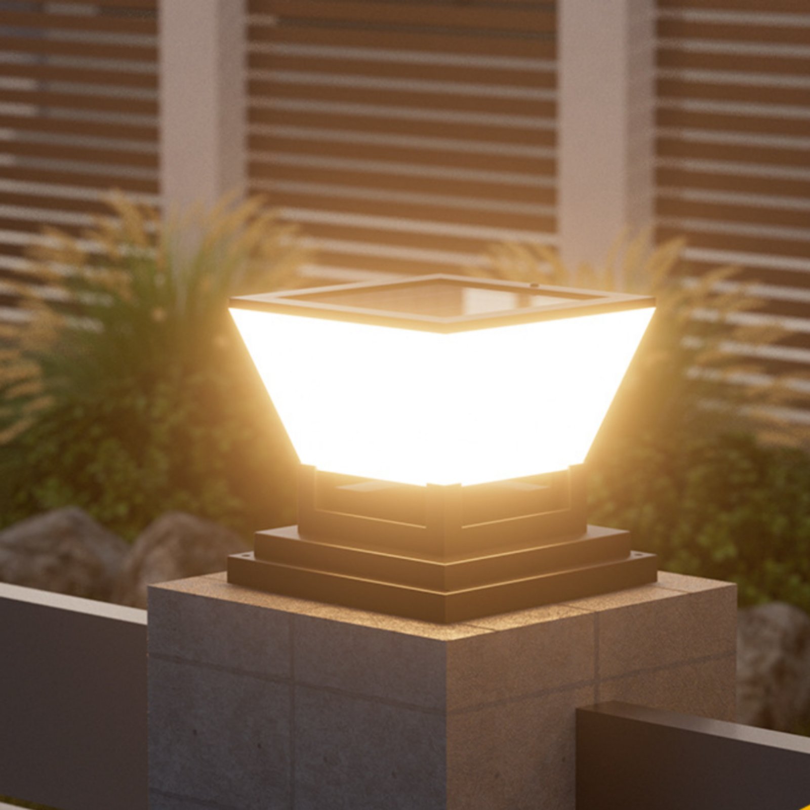 Outdoor Lighting Modern - Lampu Tiang Tenaga Surya Tahan Air,