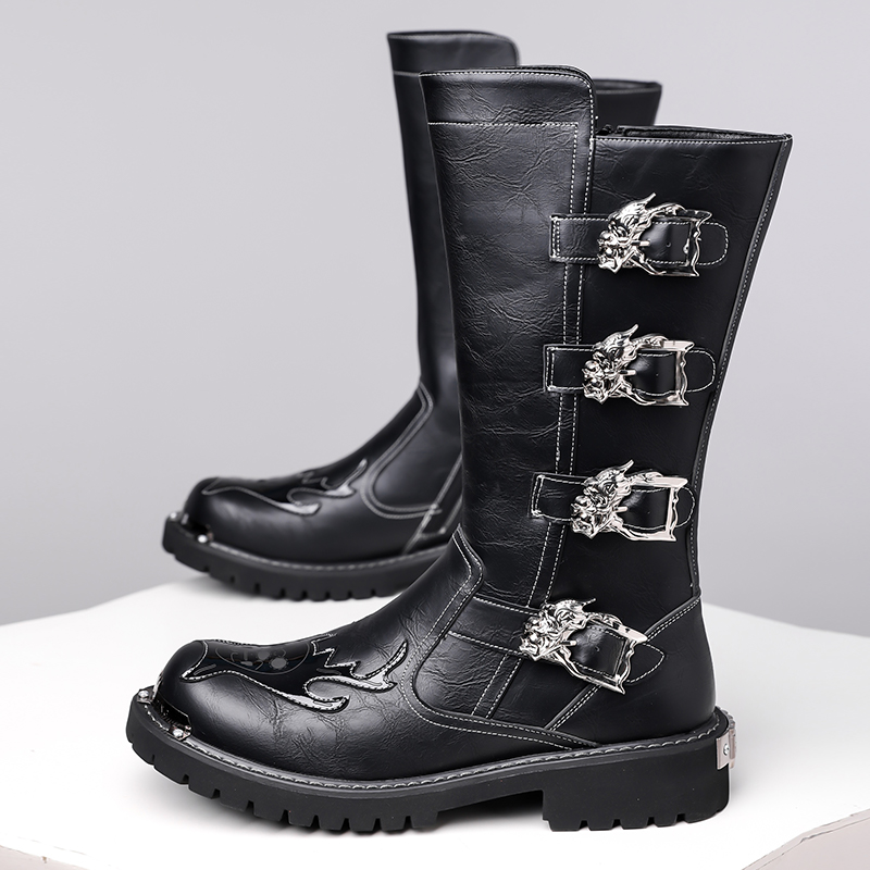 Sepatu Bot Panjang Kulit Desai - Outdoor Lighting Black ulasan dan harga