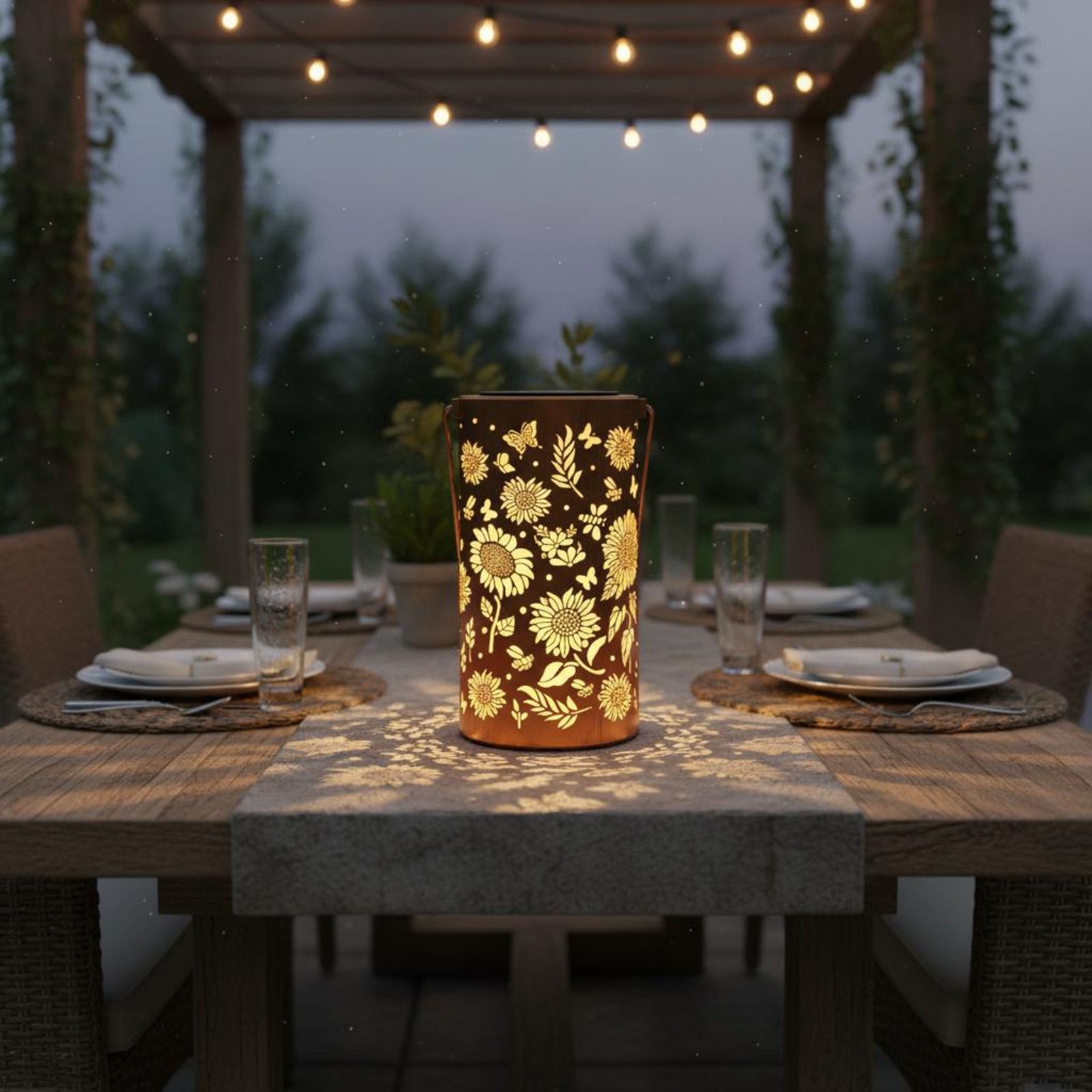 Lampu Surya Sunburst Warna-war - Solar Lantern Hanging ulasan dan harga