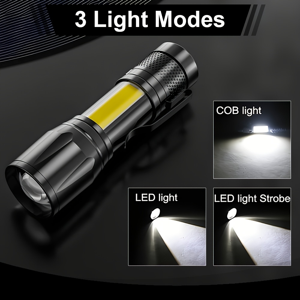 Senter LED Mini COB+XPE Senter - Outdoor Lighting Black ulasan dan harga