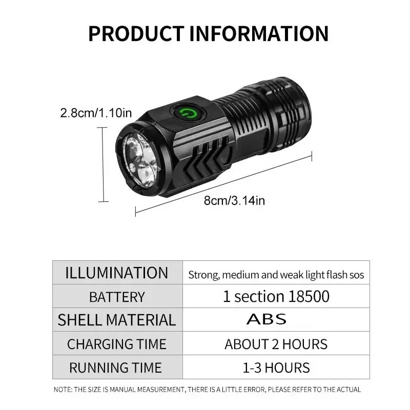Senter Mini 3LED dengan Klip P - Outdoor Lighting Black ulasan dan harga